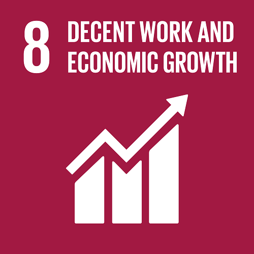UN SDG 8 - Decent Work and Economic Growth logo