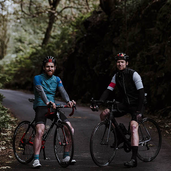 Huli business owners on bikes