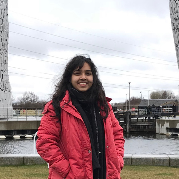 Female student at Kelpies