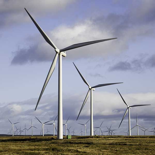 Wind Turbines on a large wind farm at Whitelee near Glasgow