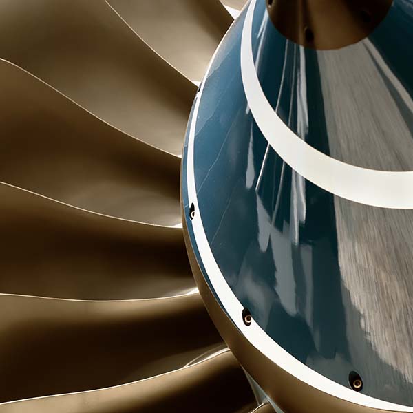 Close up view of a turbine