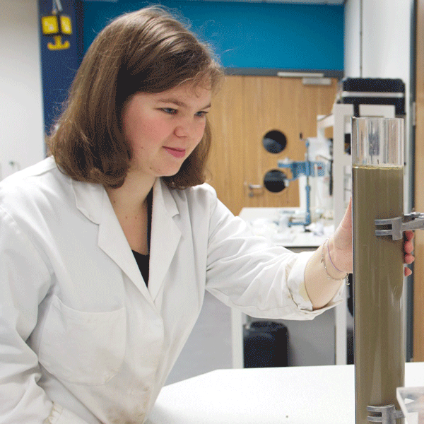 Female student in laboratory