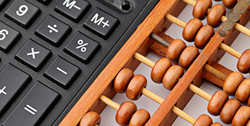 Abacus and calculator