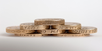 A stack of pound coins