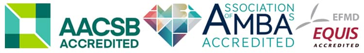 AACSB, AMBA and Equis logos