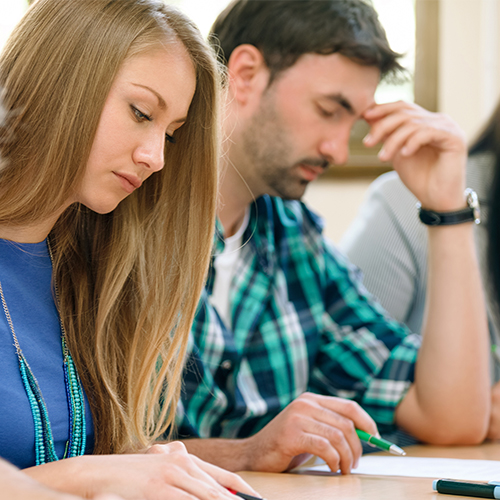 Students studying