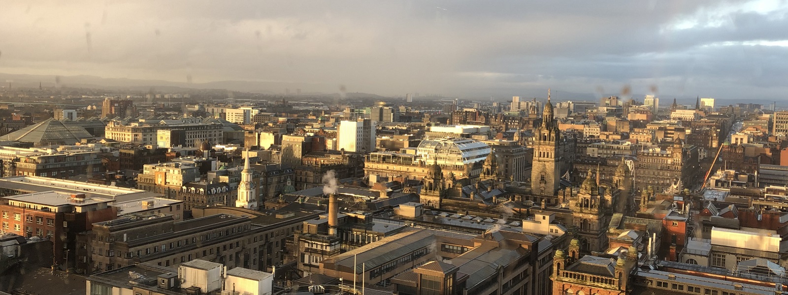 View of Glasgow from the top of Livingstone Tower