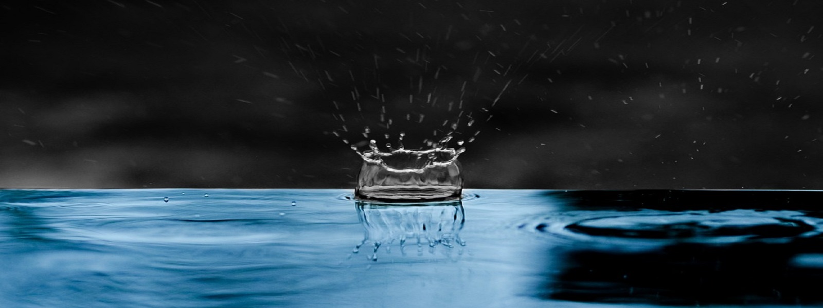 Raindrop splashing in a puddle