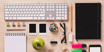 an organised work desk