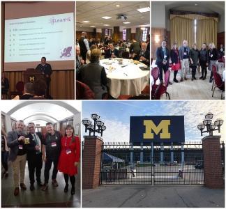 A collage of photos from a conference in Michigan