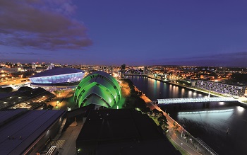 Glasgow skyline at night