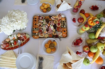 A table with snacks laid out
