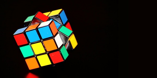 Rubix cube on black background