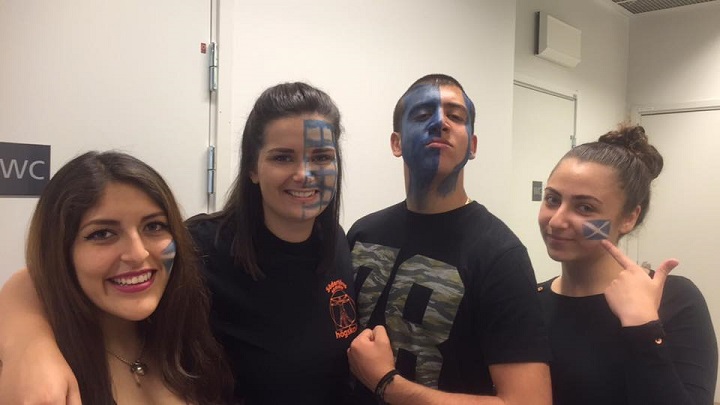 Students at Sodertorn Summer Academy Scottish face painting 720x405