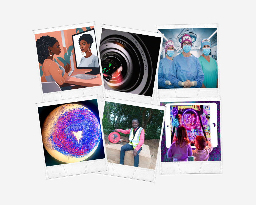 Collage of 5 images, decorative