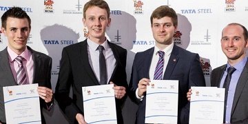 Students winning awards at the TATA awards