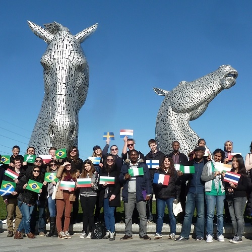 International student society trip to the Kelpies