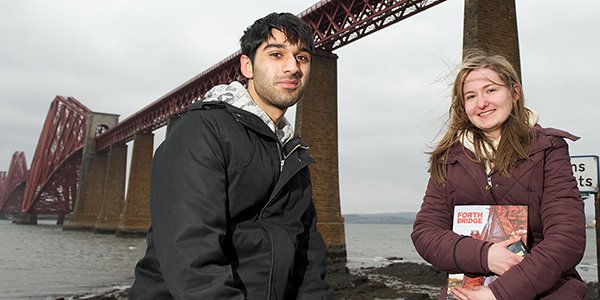 Students at the Forth Rail Bridge, Edinburgh Students at the Forth Rail Bridge, Edinburgh