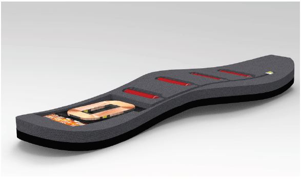 An image of a vibrating shoe insole designed to help Parkinson's patients