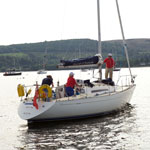 close up of the catalina in water