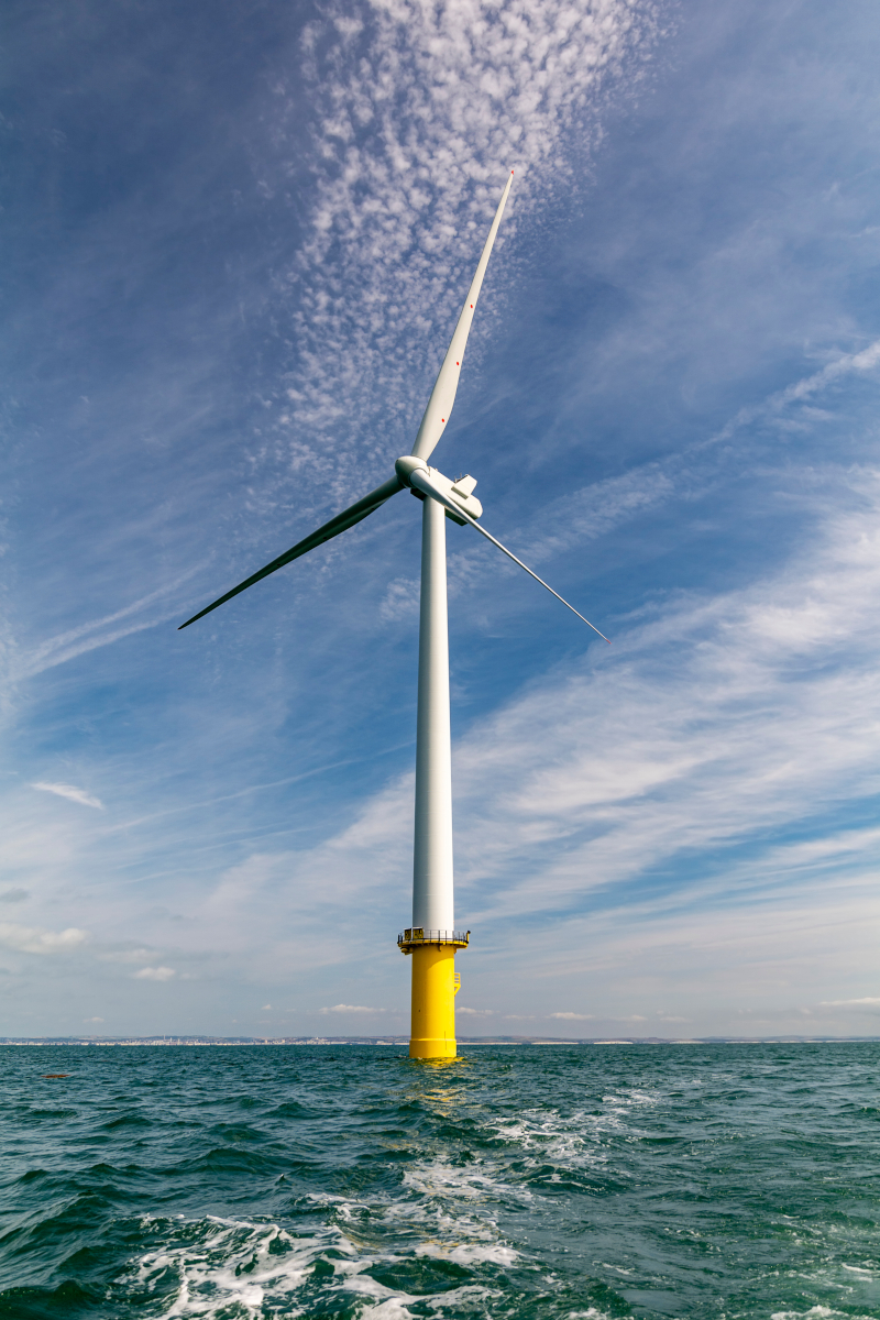 Wind turbine on water