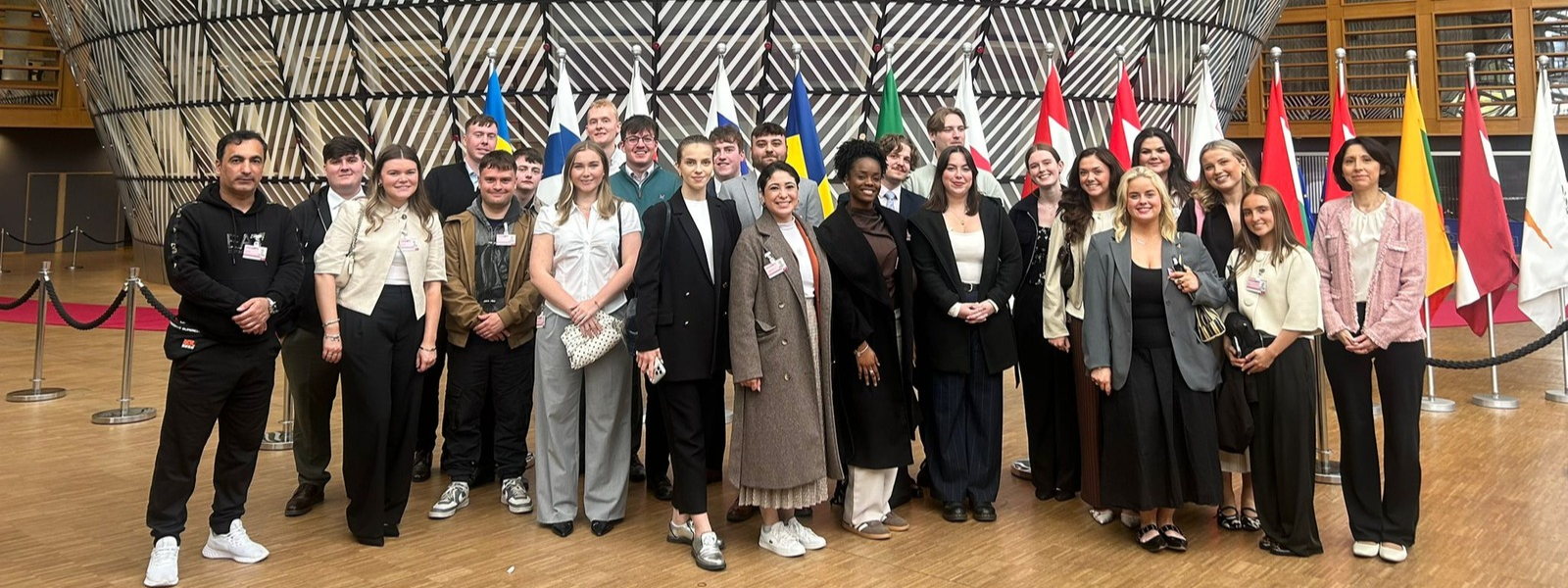 Photo of Diplomacy and International Security students on a visit to Brussels