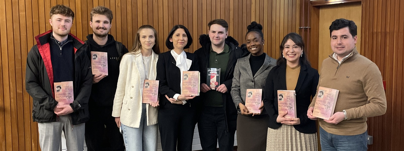 Group photo of Rogelia Pastor-Castro with current Diplomacy & International Security students