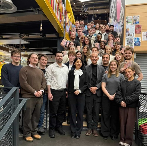 Photo of Rogelia Pastor-Castro with Leigh Turner and current Diplomacy students