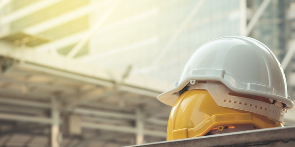 stacked hard hats