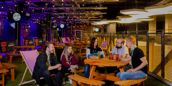 Photo of students inside Strathclyde Union