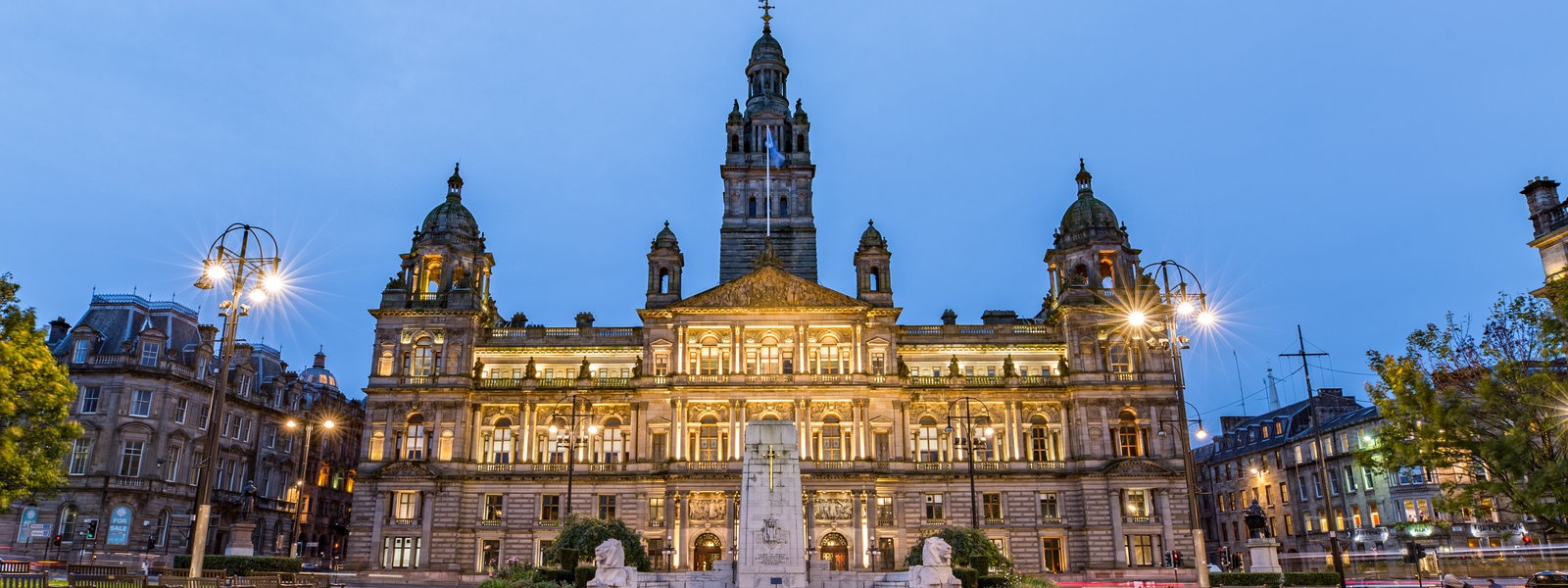 Glasgow City Chambers and George Square at Night