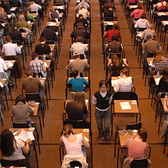 Students sitting exams