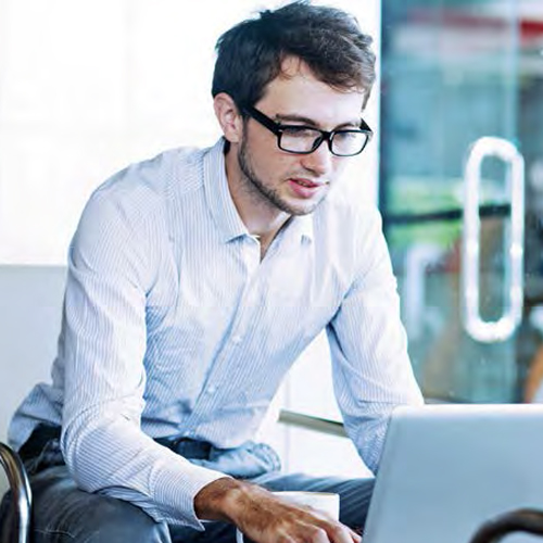 Man working on his laptop