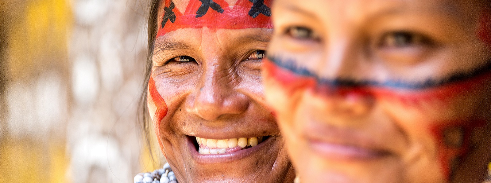 Two smiley Brazilian indigenous women
