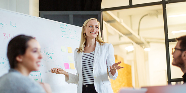 Businesswoman giving a presentation