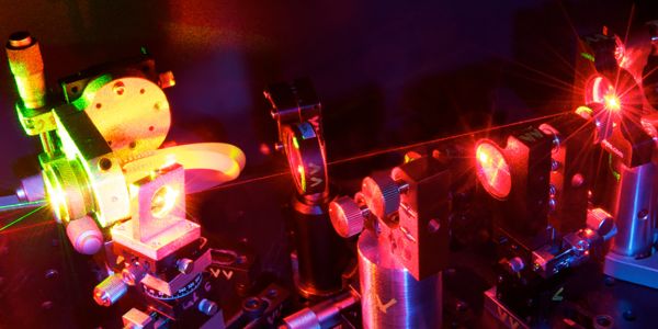 Laser on an optical table