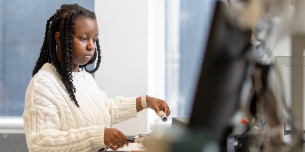 Student at lab bench
