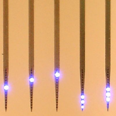 Images of optoelectronic technologies that allow neuroscientists to examine the functional properties of genetically targeted cells Images of optoelectronic technologies that allow neuroscientists to examine the functional properties of genetically targeted cells