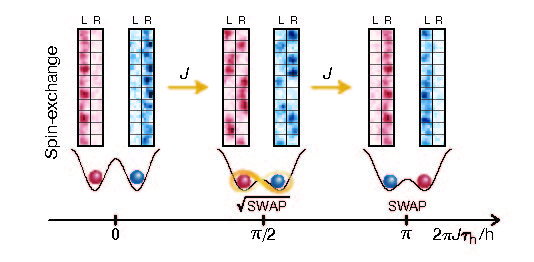 Two-particle gates in double-wells