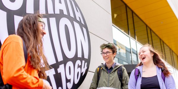 Students outside Union building