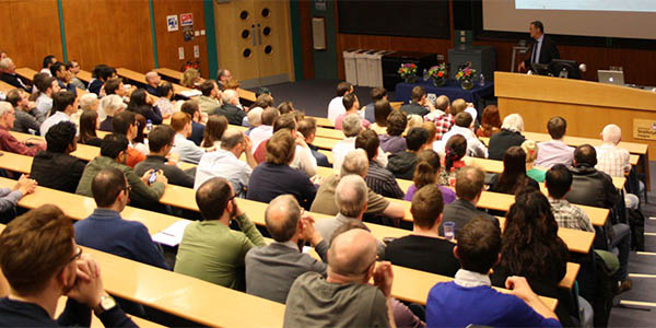 Lecture hall with students facing the lecturer