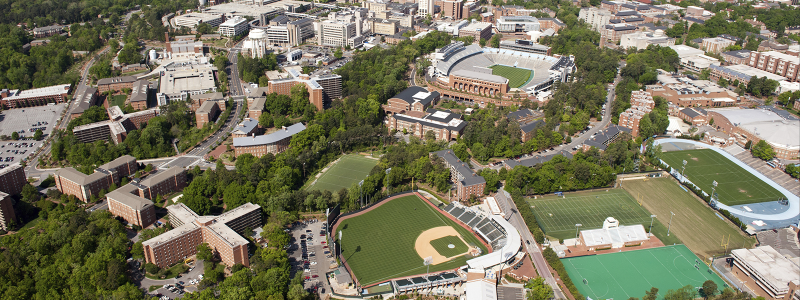 Aerial view of the University of North Carolina campus 