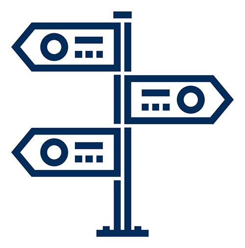 Icon depicting a signpost