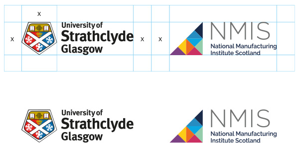 University of Strathclyde Glasgow logo displayed alongside National Manufacturing Institute Scotland logo.