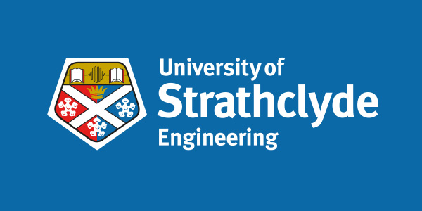 University of Strathclyde Glasgow Engineering logo on a blue background.