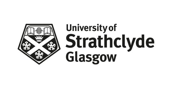 University of Strathclyde Glasgow crest black logo on a white background.