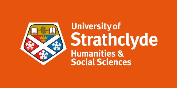 University of Strathclyde Humanities & Social Sciences logo on a orange background.