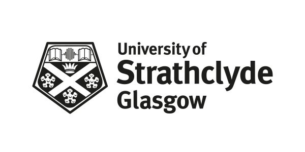 University of Strathclyde Glasgow crest logo in black and white mono.
