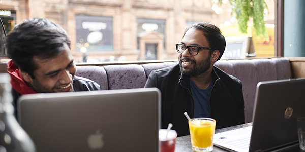 Two entrepreneurs having a meeting