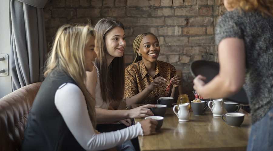 Group of women having coffee